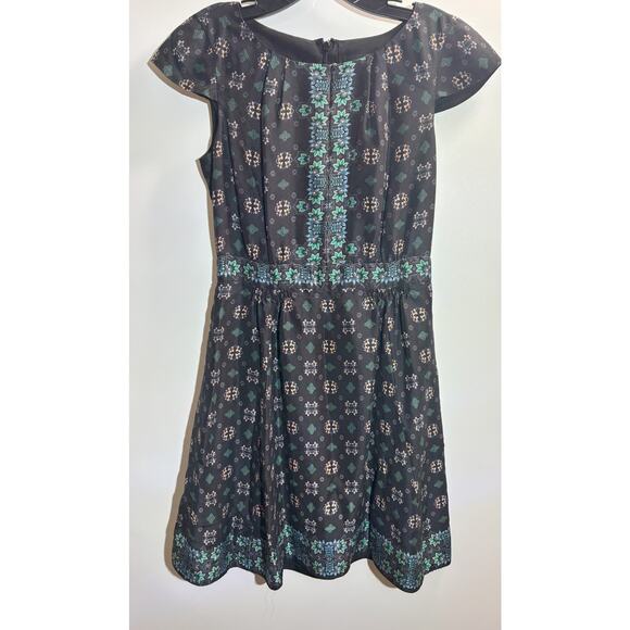 J. Crew Silk Cap Sleeve Mirrored Floral Dress size 0 Preowned‎ - Picture 1 of 3
